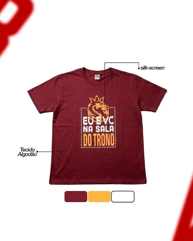 Camiseta vinho personalizada com silk-screen